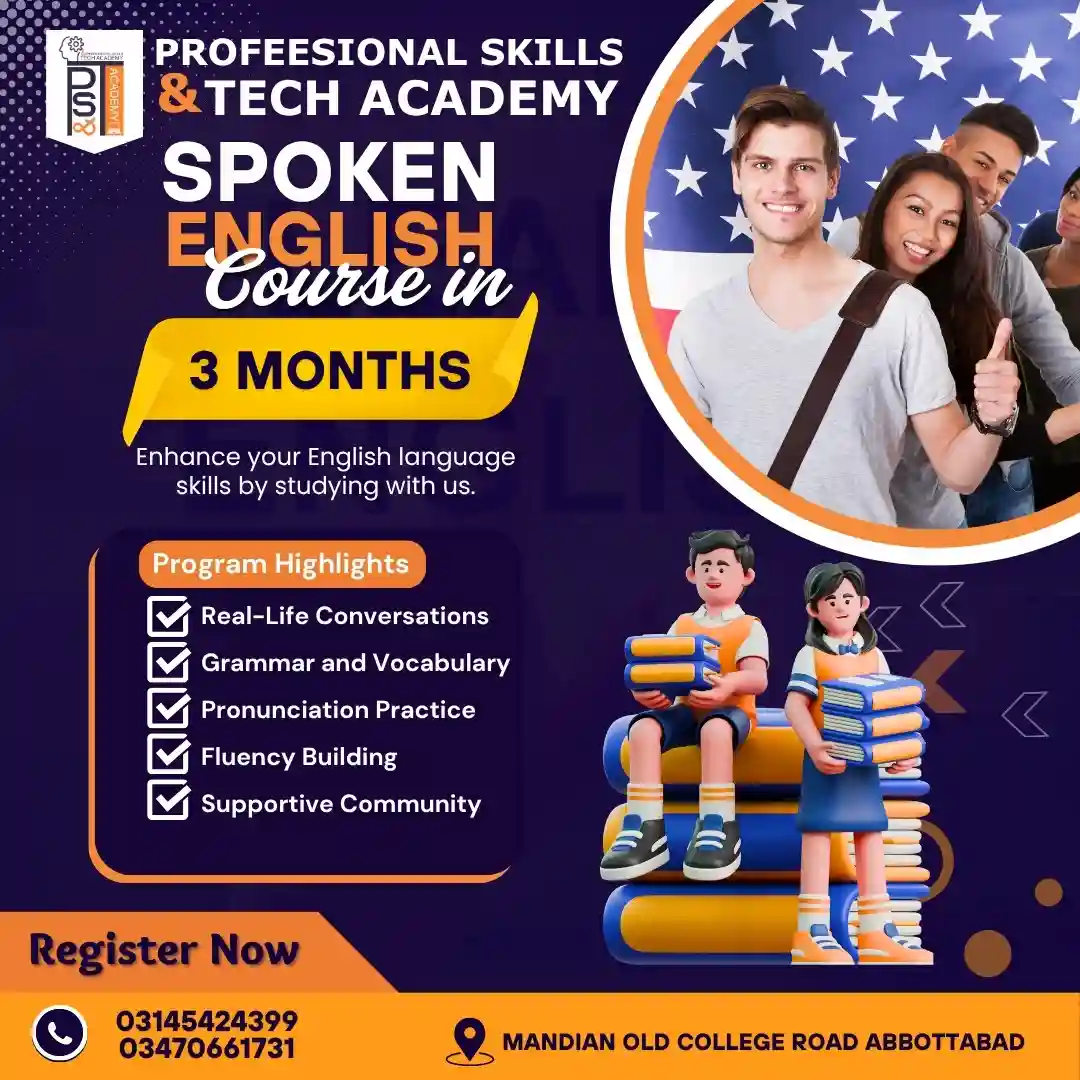English Spoken & Grammar Course in Pakistan – Build Confidence, Speak Fluently (Online & Campus) - IT Course in Abbottabad