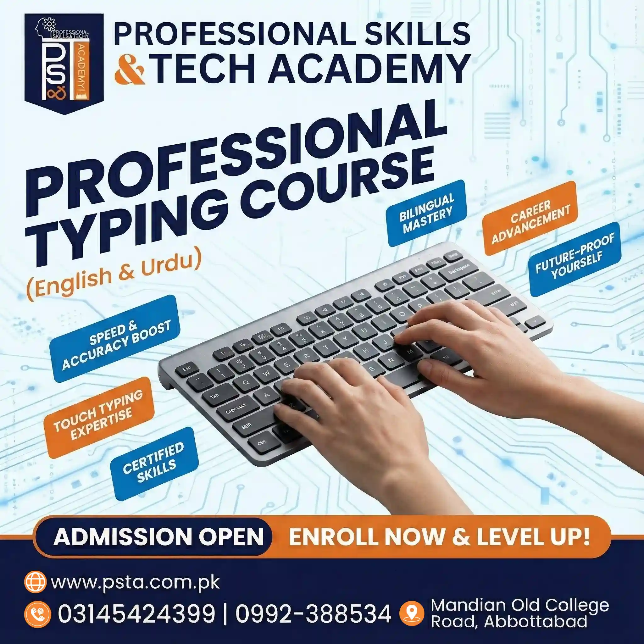 Professional English & Urdu Typing Course in Abbottabad - IT Course in Abbottabad